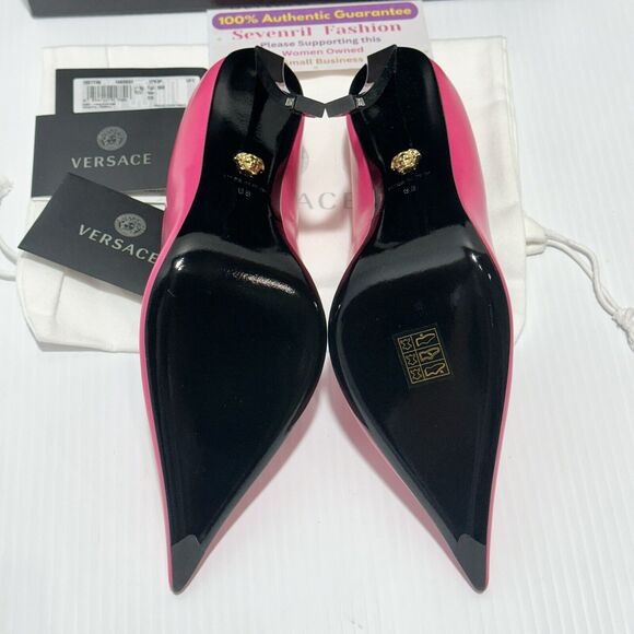 Versace Pin Point Size 39/ US 9 Leather Pointed Toe Pump Heels Pink NIB $1,325 - Picture 12 of 13